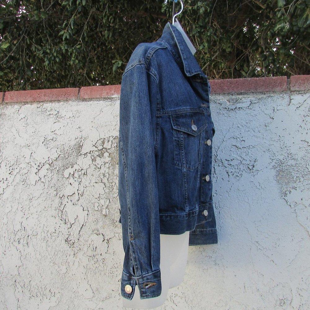 Gap Denim Patchwork Logo Jacket M - image 5